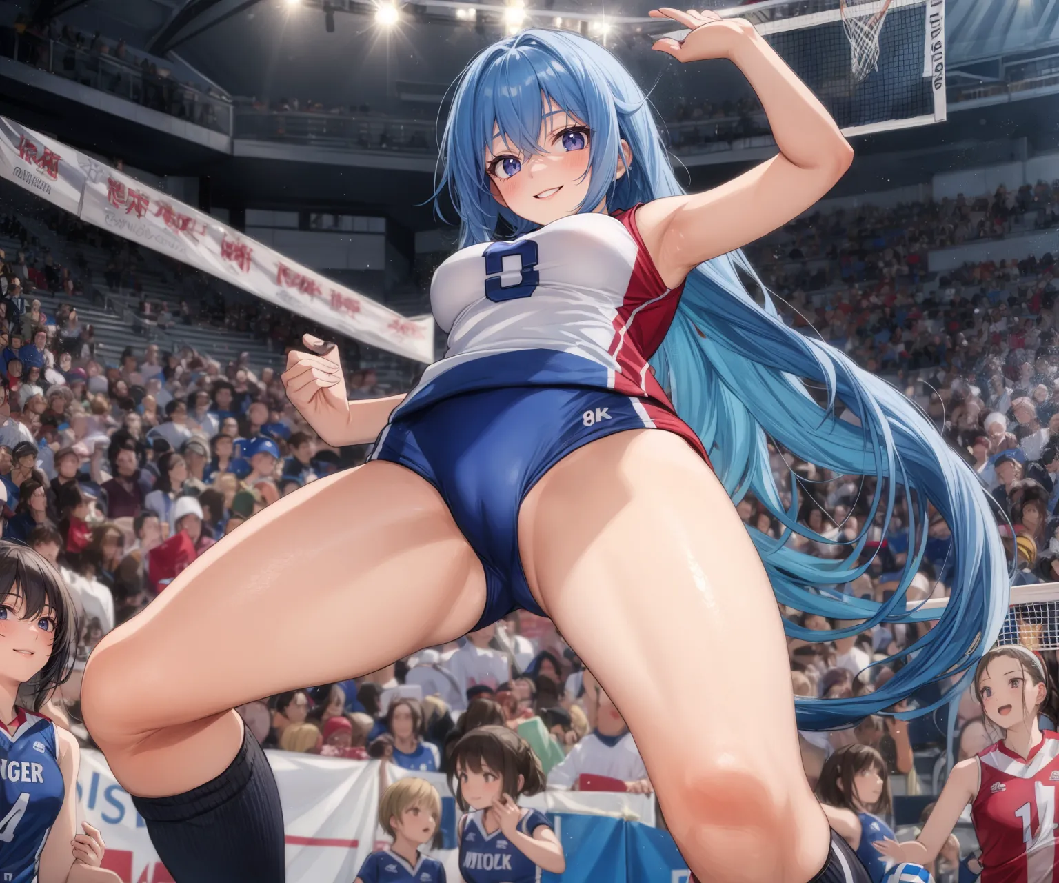 「勝つために全力で行くよ！」 可愛い美少女バレー選手たちがエッチに活躍するAIエロ画像278枚まとめ！(7ページ目)の33枚目の画像です。