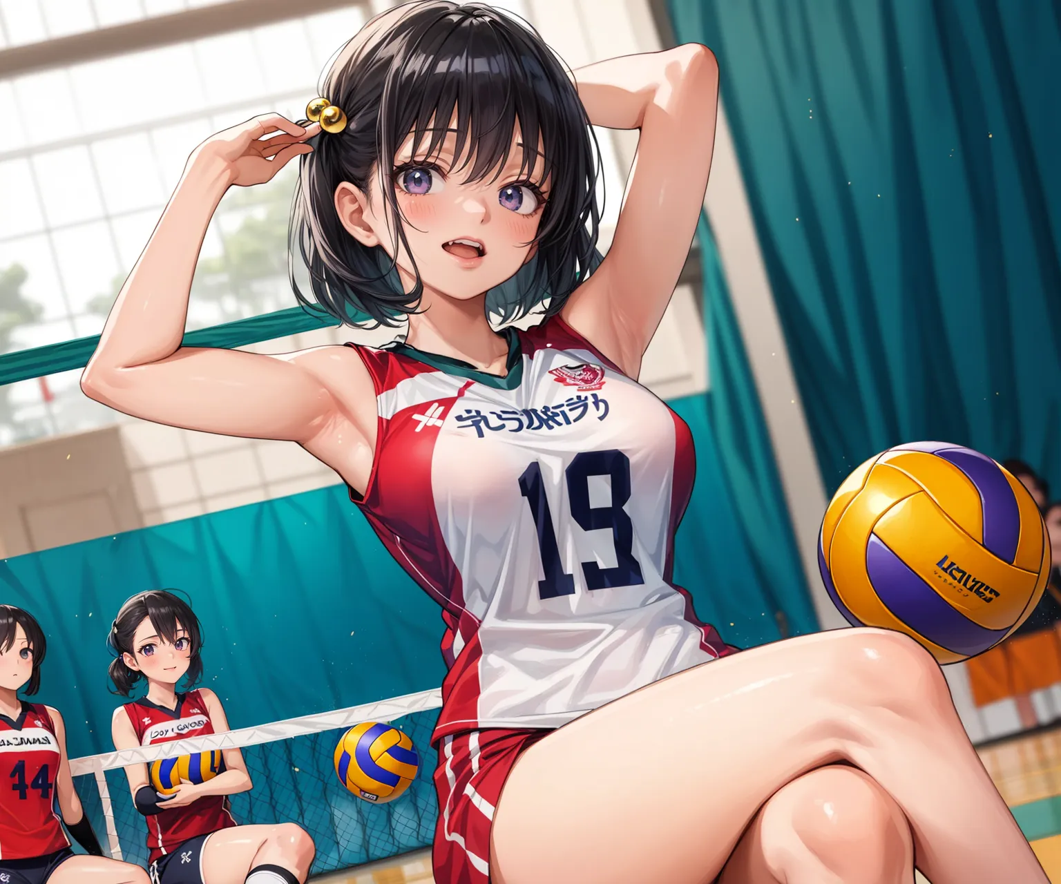 「勝つために全力で行くよ！」 可愛い美少女バレー選手たちがエッチに活躍するAIエロ画像278枚まとめ！(7ページ目)の37枚目の画像です。