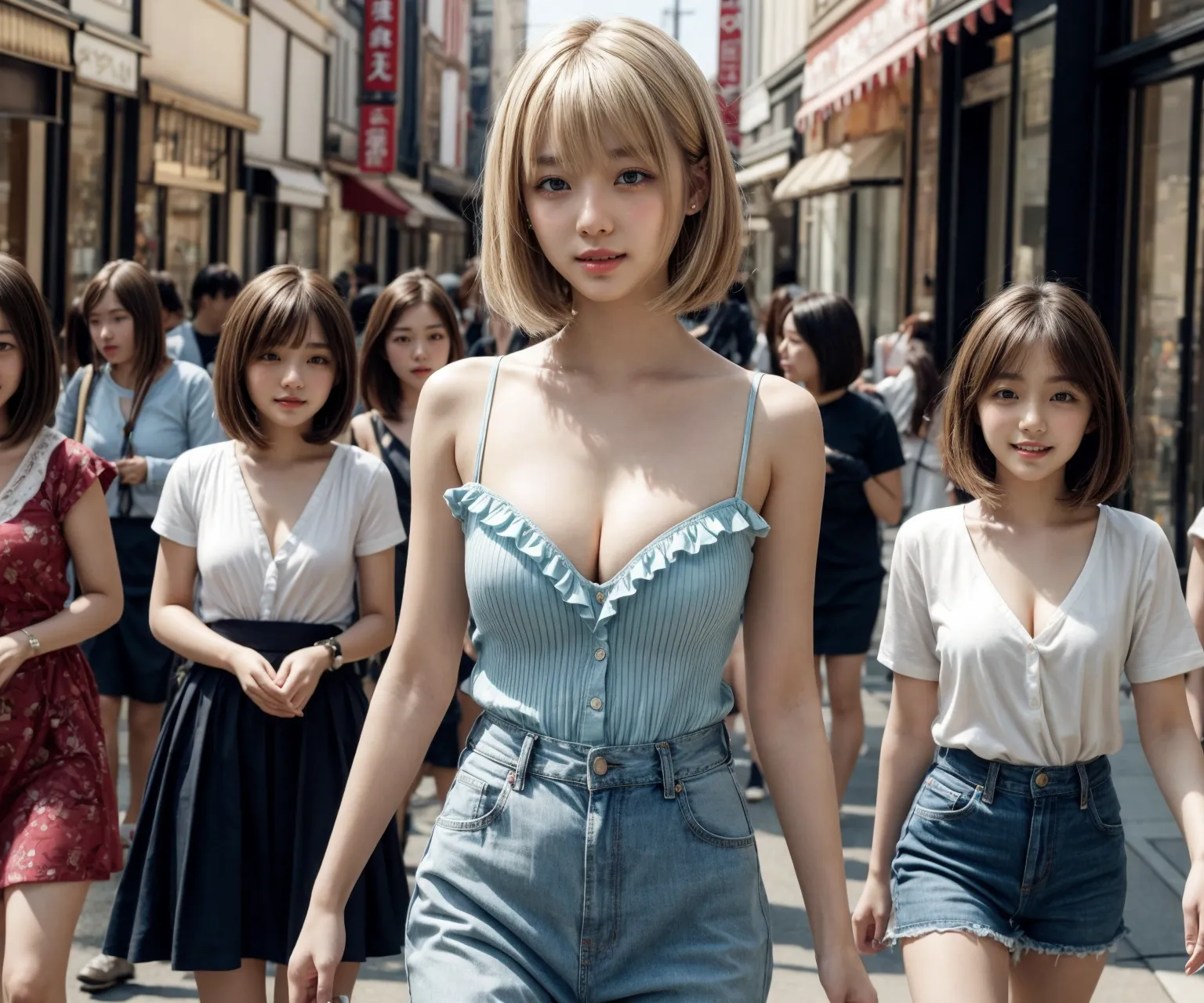 「えっとぉ～こ～ゆうのがぁ～好きなんでしょ？♥️♥️♥️」野外や人前で脱いじゃうエッチな童顔貧乳女子たちのAIエロ画像400枚まとめ！(4ページ目)の7枚目の画像です。