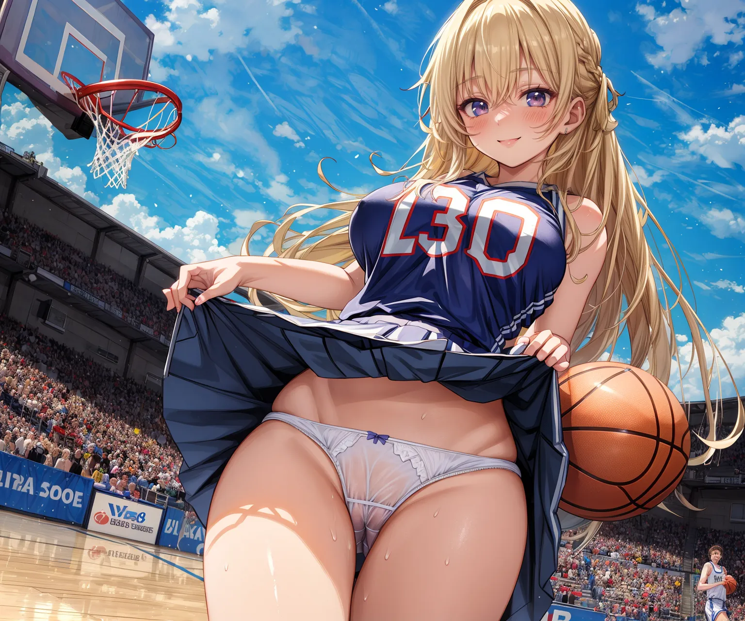 腋！横乳！お尻！エッチな美少女女子バスケプレイヤーたちのAIエロ画像247枚まとめ！(4ページ目)の2枚目の画像です。