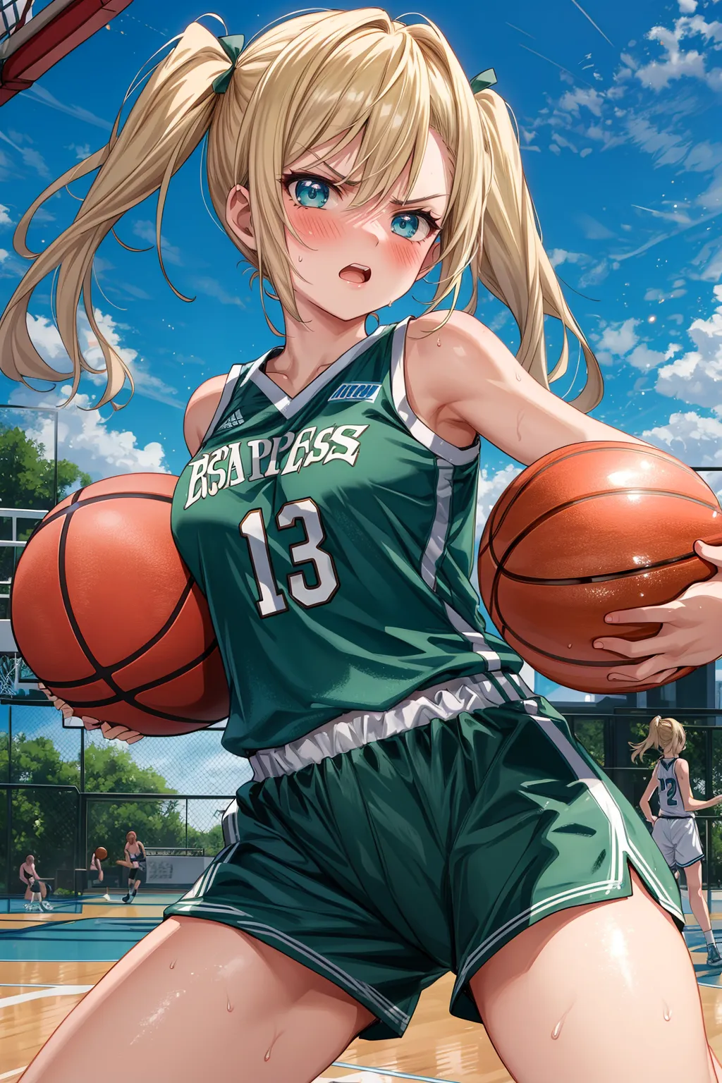腋！横乳！お尻！エッチな美少女女子バスケプレイヤーたちのAIエロ画像247枚まとめ！(5ページ目)の14枚目の画像です。