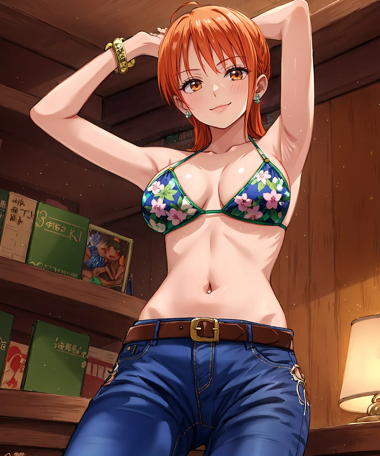 あの有名女海賊ナミさんの少女時代から成長後のエッチなイラストを詰め合わせたAIエロ画像260枚まとめ！(3ページ目)の3枚目の画像です。