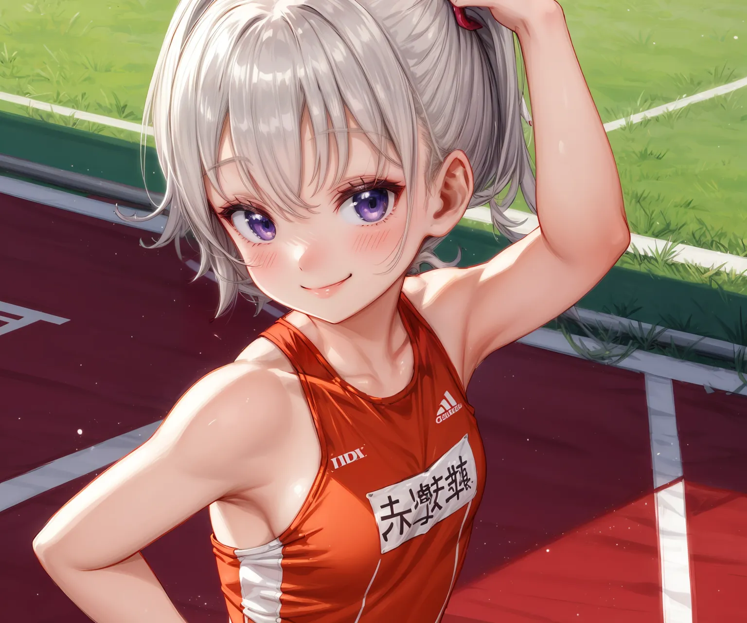 運動場やトラックの上で汗を流すエッチな美少女アスリートたちのAIエロ画像213枚まとめ！(3ページ目) 30枚目の画像です。