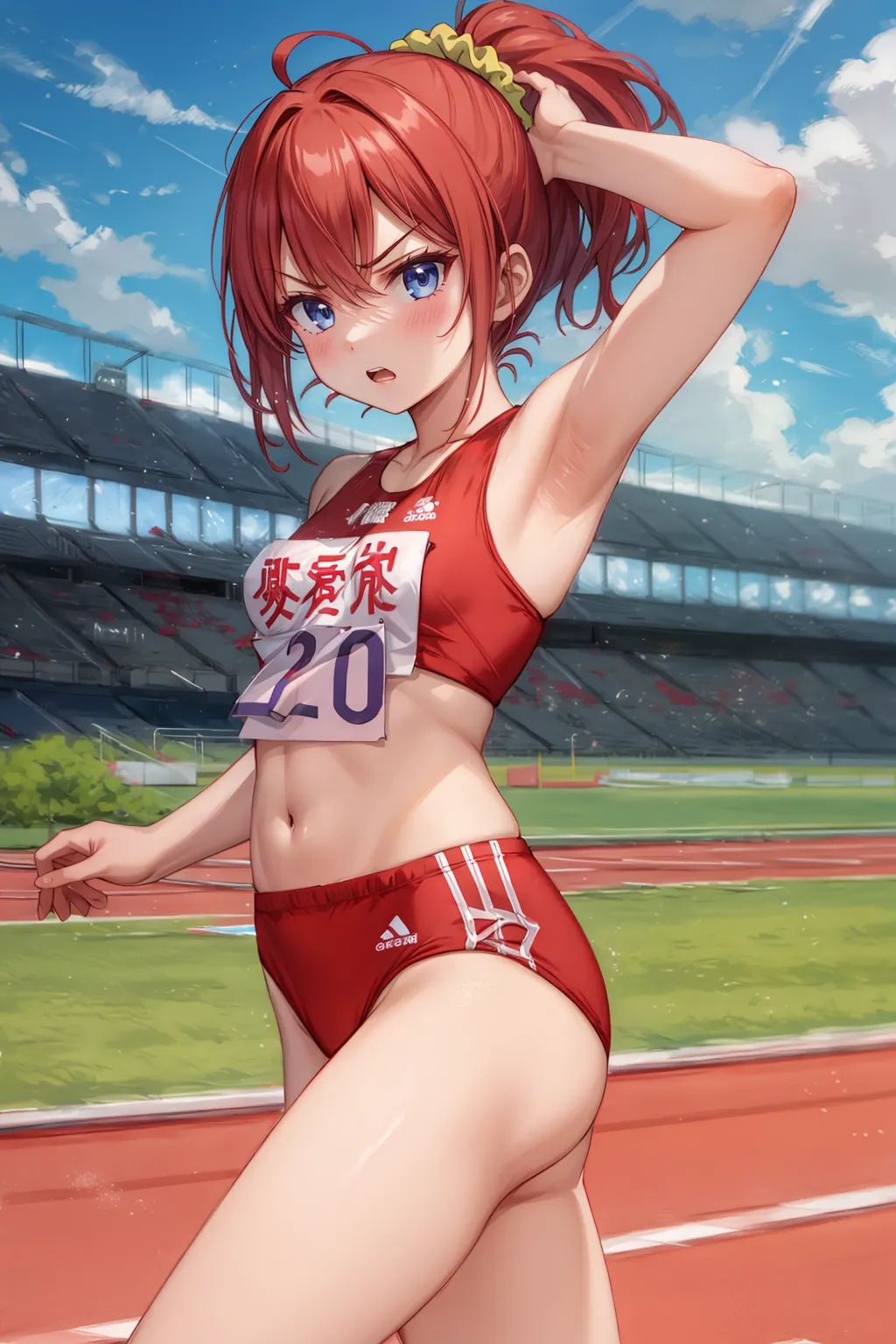 運動場やトラックの上で汗を流すエッチな美少女アスリートたちのAIエロ画像213枚まとめ！(4ページ目) 3枚目の画像です。