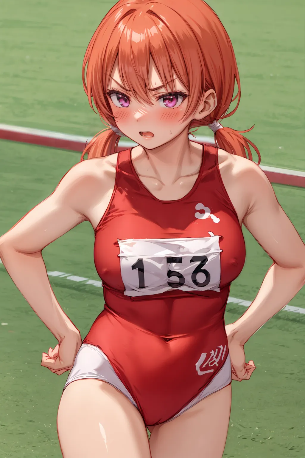 運動場やトラックの上で汗を流すエッチな美少女アスリートたちのAIエロ画像213枚まとめ！(4ページ目) 22枚目の画像です。
