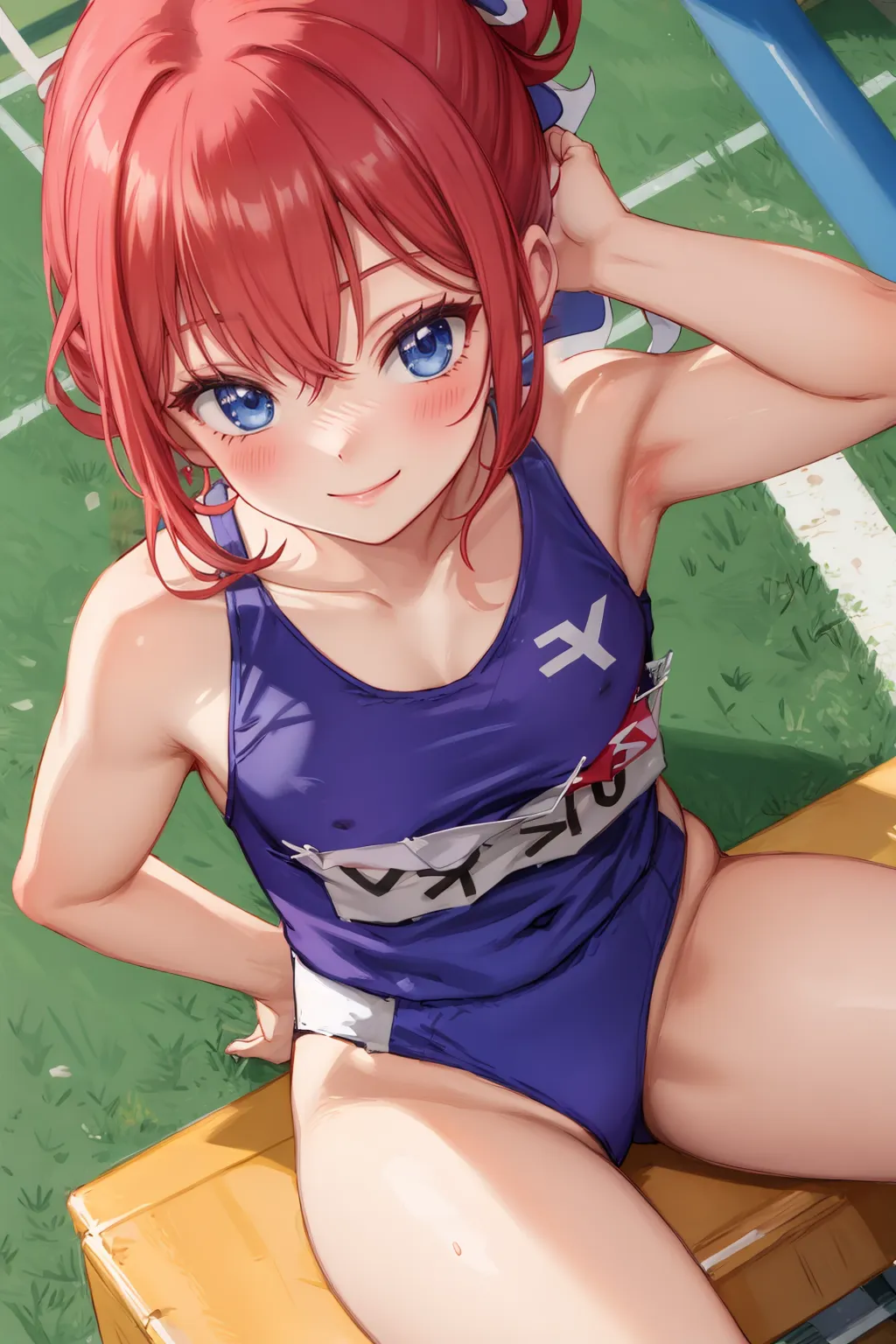 運動場やトラックの上で汗を流すエッチな美少女アスリートたちのAIエロ画像213枚まとめ！ 20枚目の画像です。