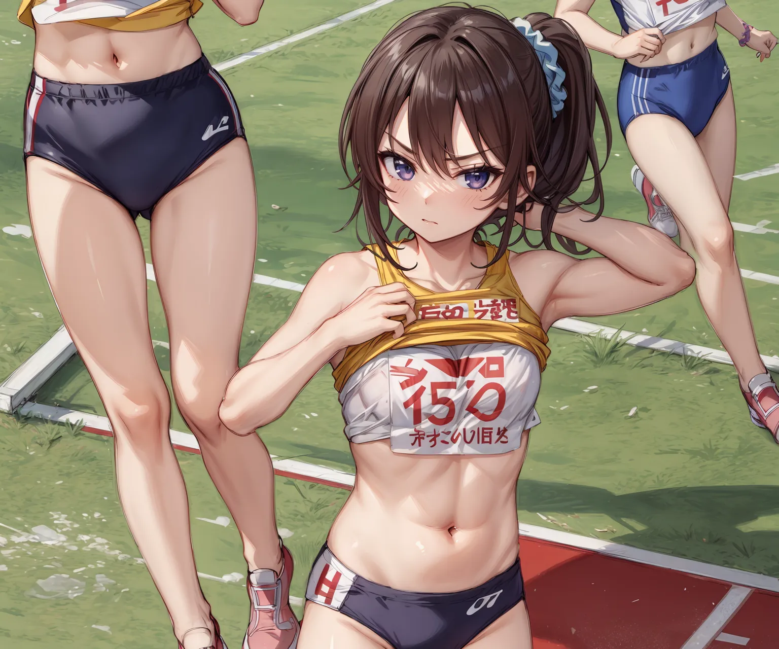 運動場やトラックの上で汗を流すエッチな美少女アスリートたちのAIエロ画像213枚まとめ！(3ページ目) 11枚目の画像です。