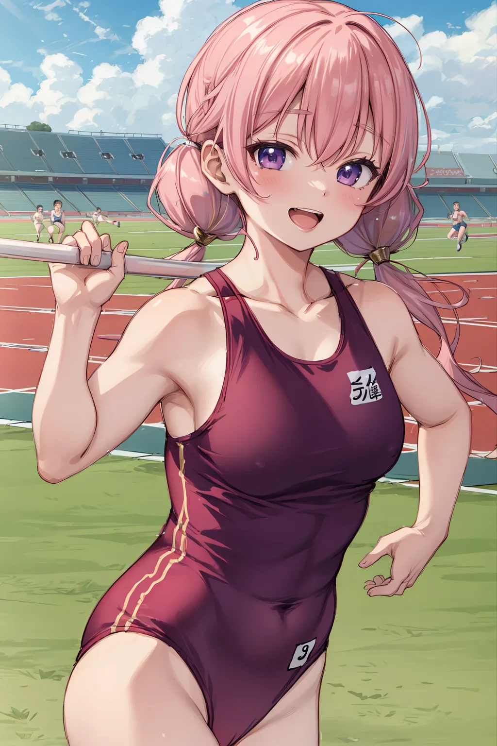 運動場やトラックの上で汗を流すエッチな美少女アスリートたちのAIエロ画像213枚まとめ！(3ページ目) 16枚目の画像です。