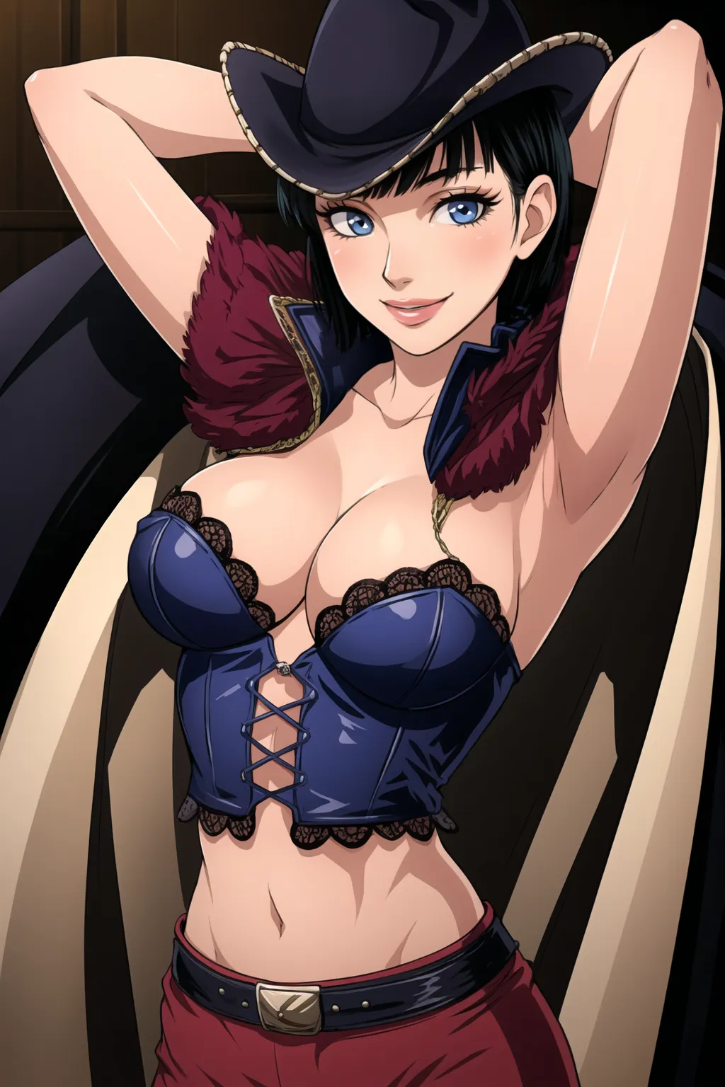 あの有名女海賊ロビンちゃんのエッチなイラストを詰め合わせたAIエロ画像300枚まとめ！(3ページ目)の7枚目の画像です。