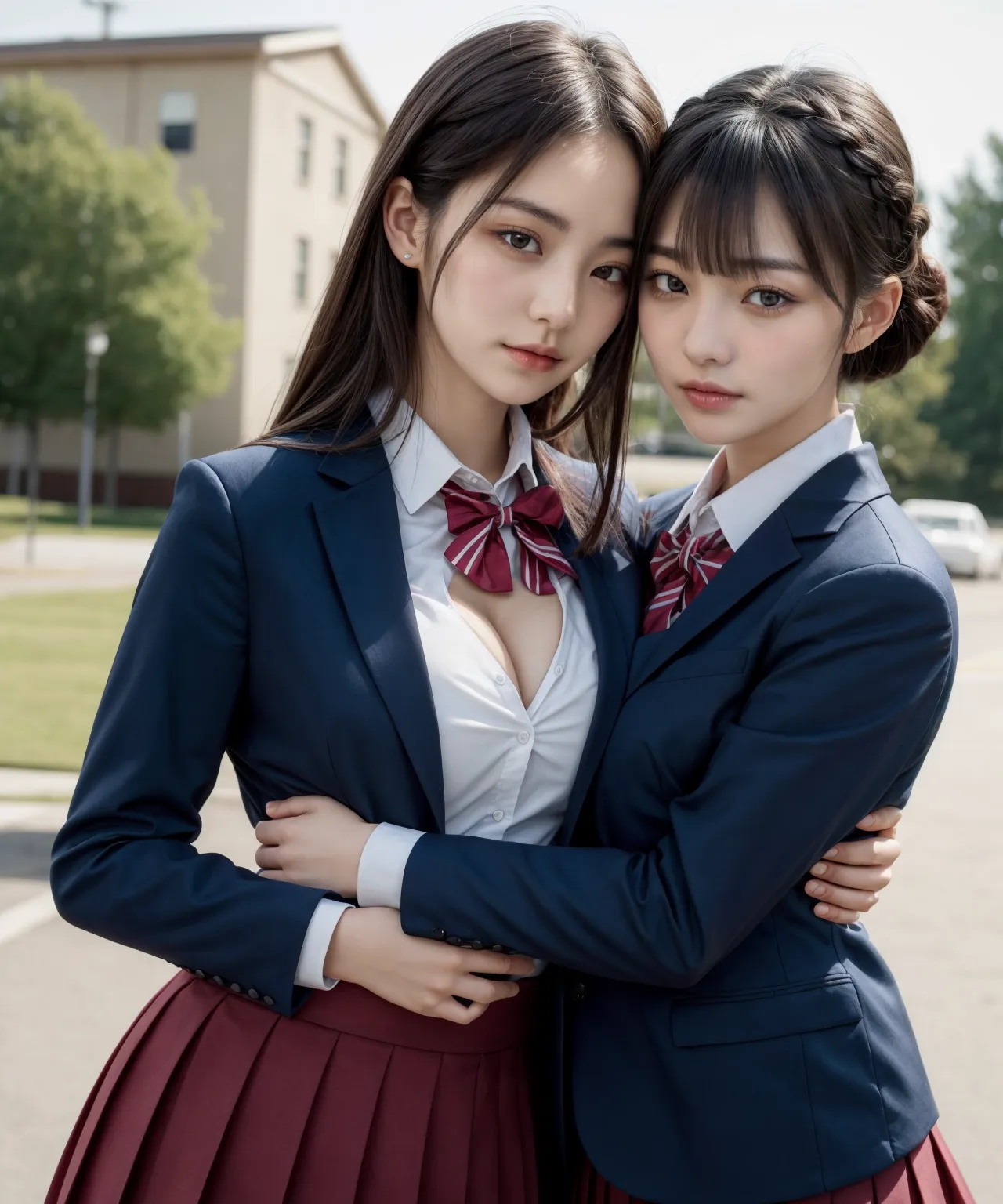 可愛い美少女JK同士でエッチなことしちゃうAIエロ画像283枚まとめ！(5ページ目)の12枚目の画像です。