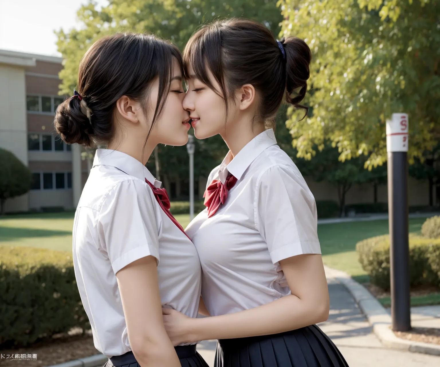 可愛い美少女JK同士でエッチなことしちゃうAIエロ画像283枚まとめ！(4ページ目)の3枚目の画像です。