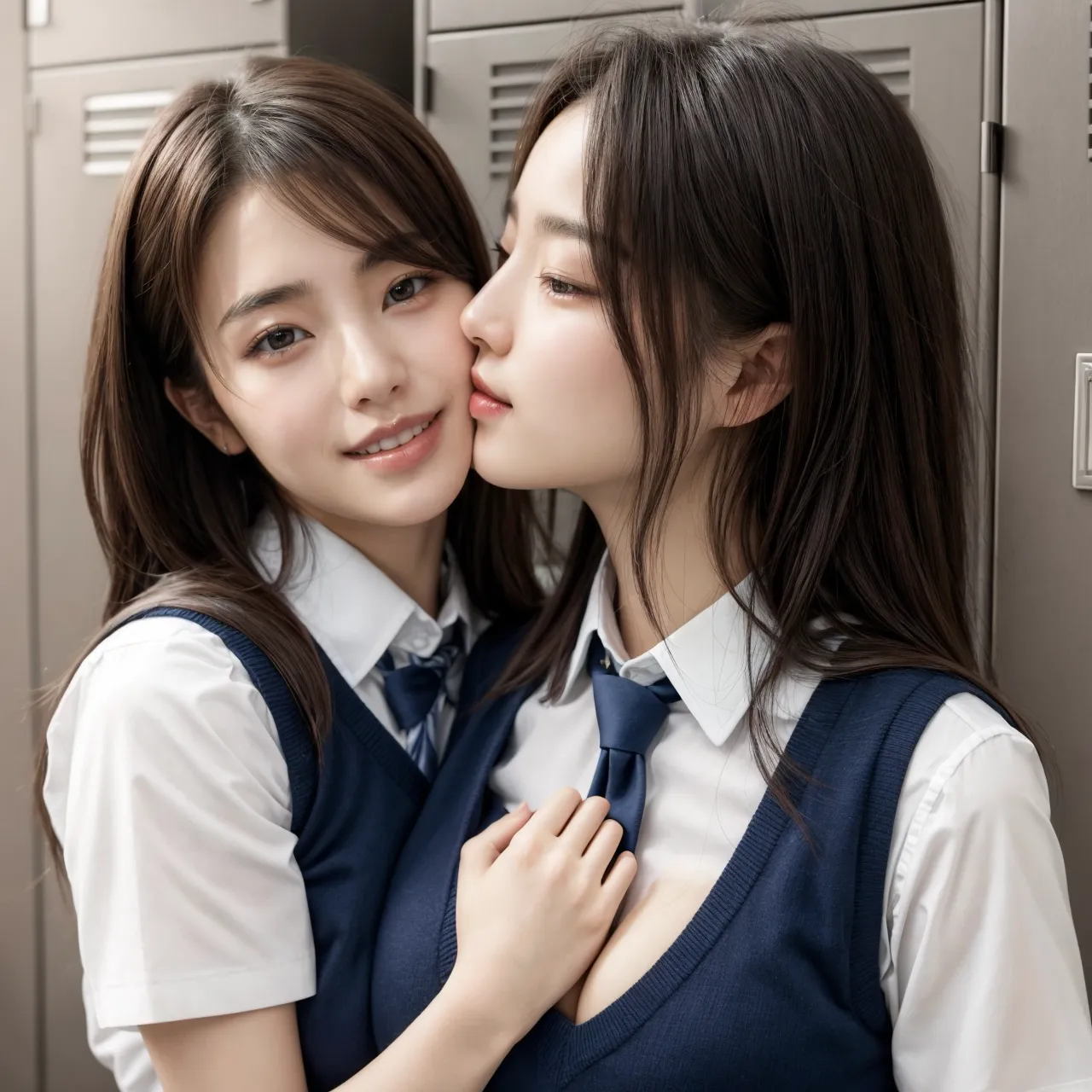 可愛い美少女JK同士でエッチなことしちゃうAIエロ画像283枚まとめ！(2ページ目)の4枚目の画像です。