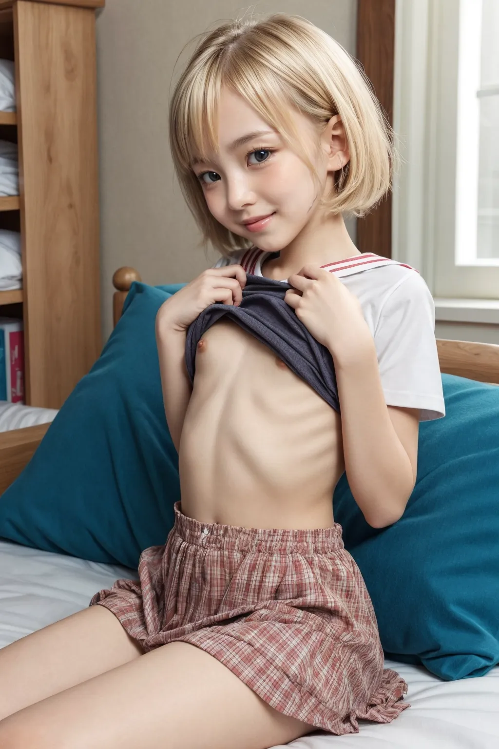 髪が金色の童顔小柄美少女たちの超キュートでエッチなAIエロ画像308枚まとめ！(7ページ目)の27枚目の画像です。