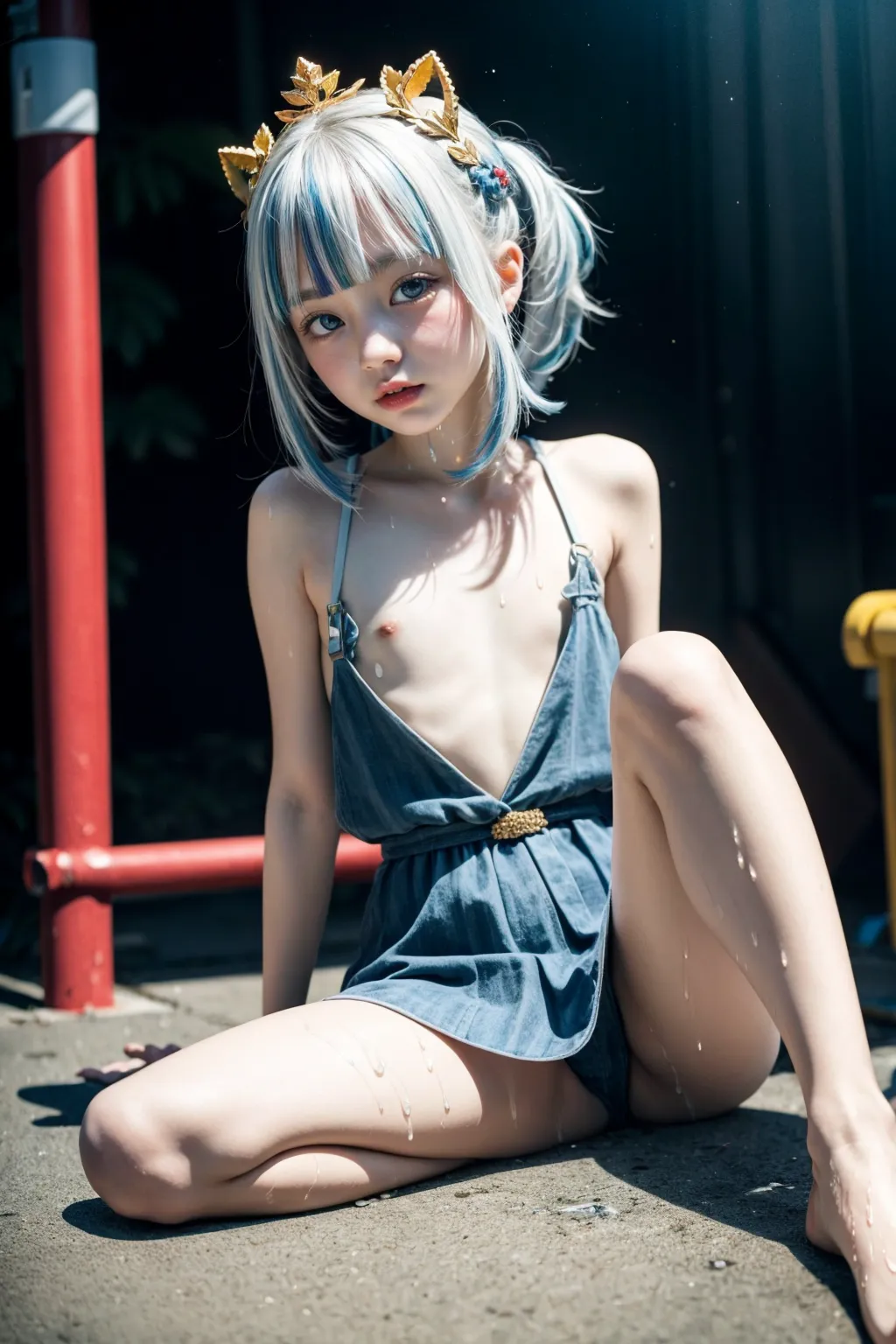 人気VTuberのGawr GuraちゃんのコスプレAIエロ画像410枚まとめ！童顔貧乳美少女たちがロリ鮫娘に大変身！(5ページ目)の38枚目の画像です。