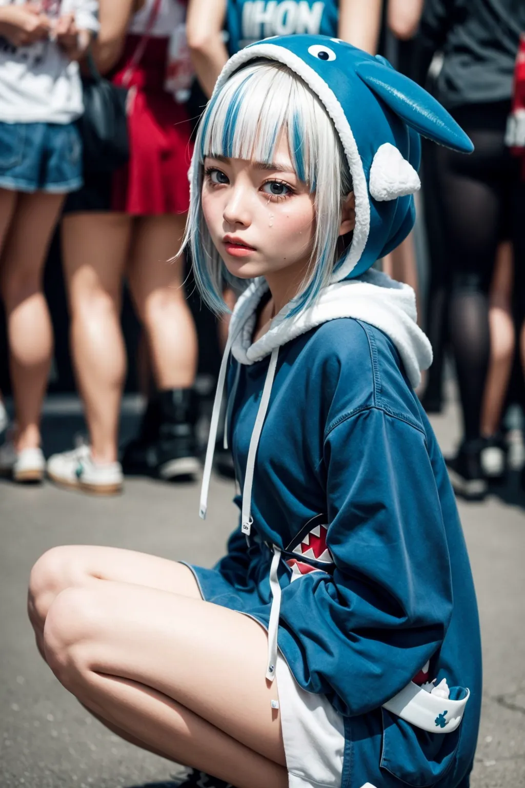 人気VTuberのGawr GuraちゃんのコスプレAIエロ画像410枚まとめ！童顔貧乳美少女たちがロリ鮫娘に大変身！(9ページ目)の5枚目の画像です。