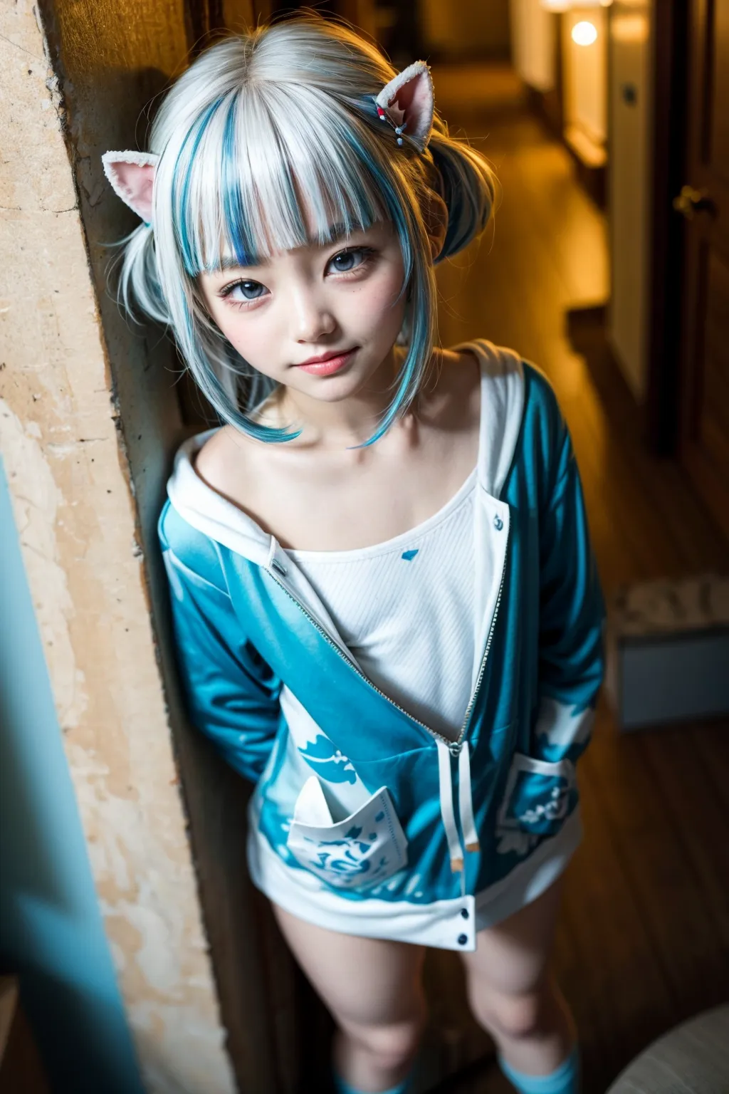 人気VTuberのGawr GuraちゃんのコスプレAIエロ画像410枚まとめ！童顔貧乳美少女たちがロリ鮫娘に大変身！(3ページ目)の11枚目の画像です。