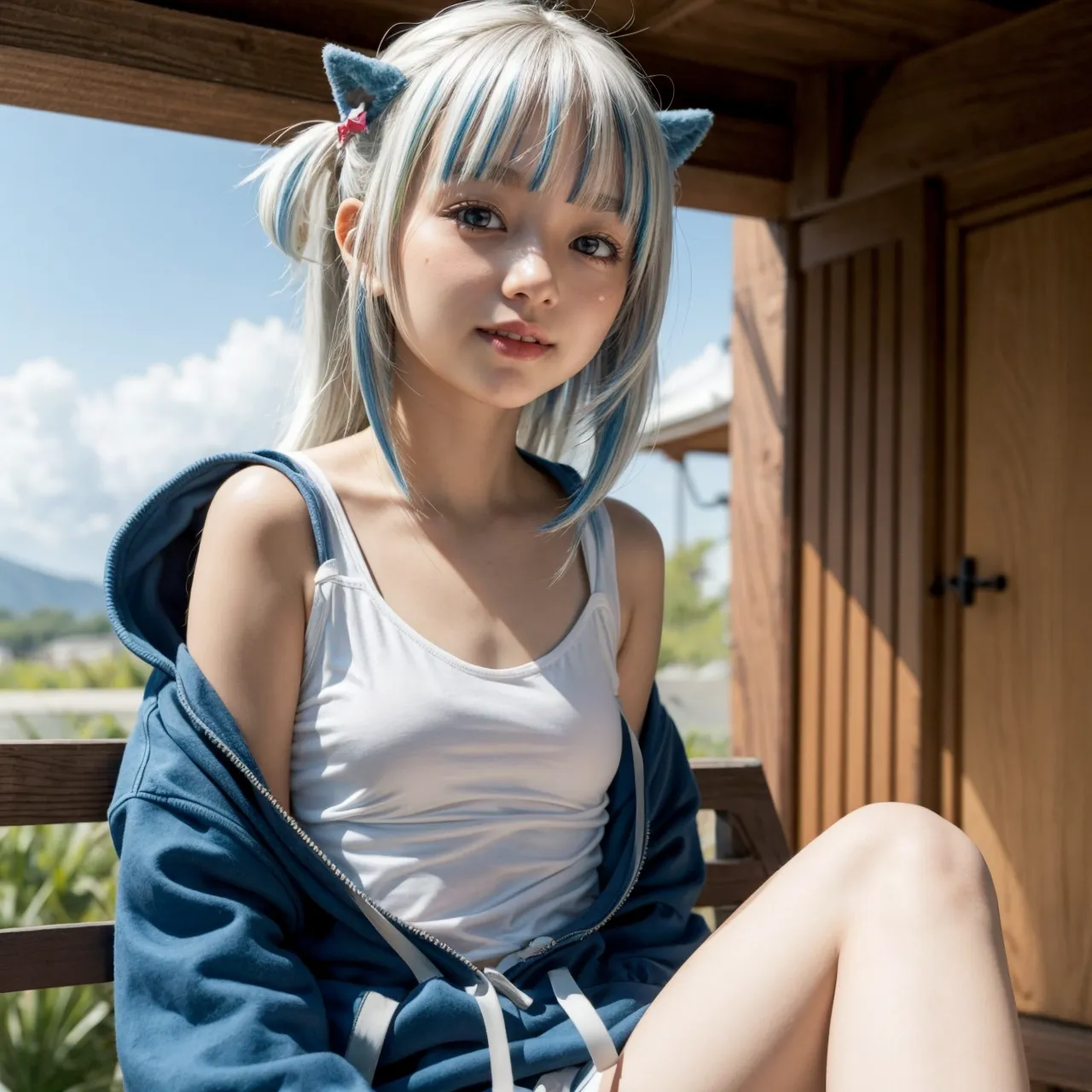 人気VTuberのGawr GuraちゃんのコスプレAIエロ画像410枚まとめ！童顔貧乳美少女たちがロリ鮫娘に大変身！(5ページ目)の6枚目の画像です。
