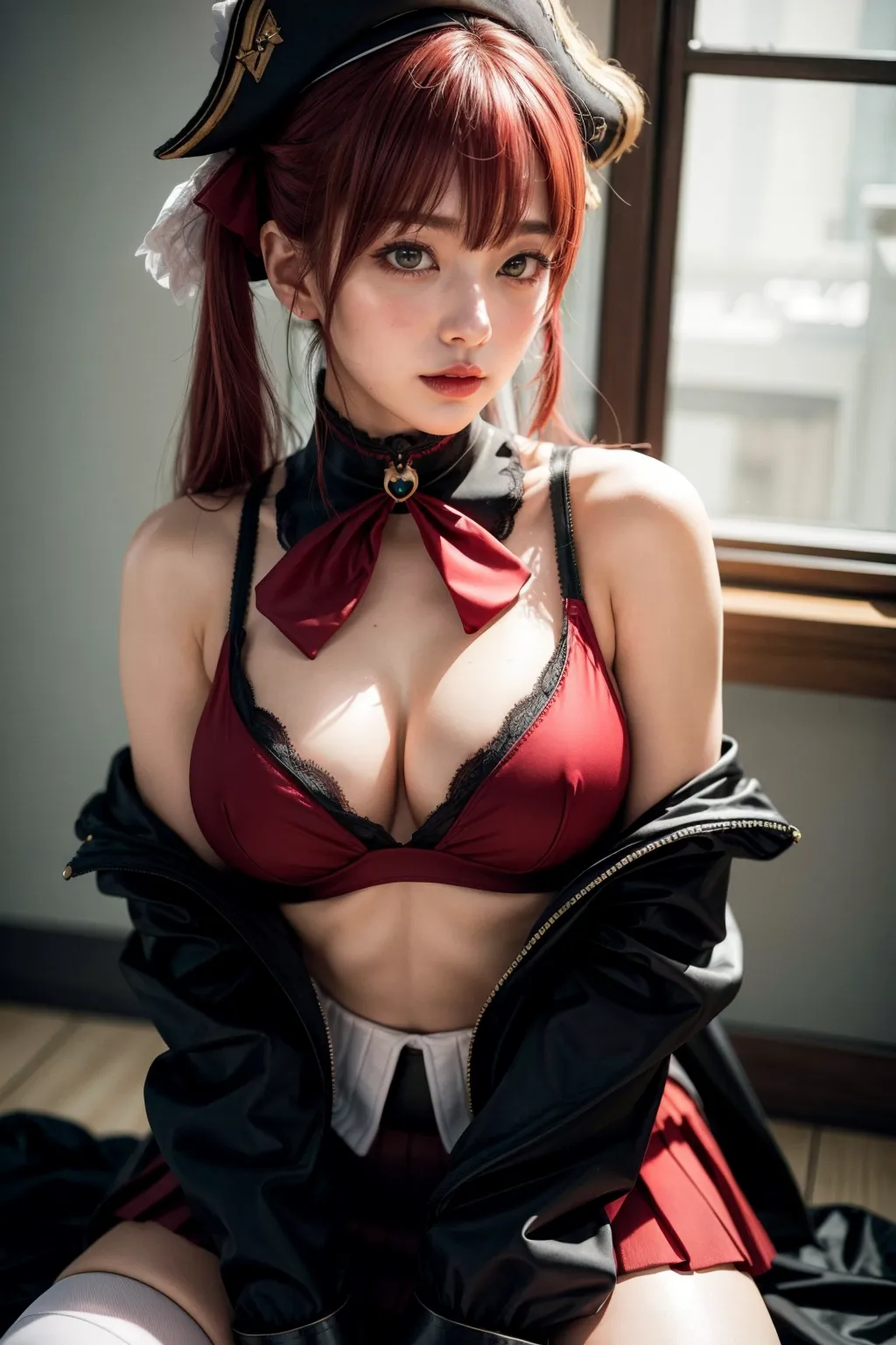 人気VTuberの宝鐘マリンちゃんのコスプレAIエロ画像400枚まとめ！(9ページ目)の33枚目の画像です。