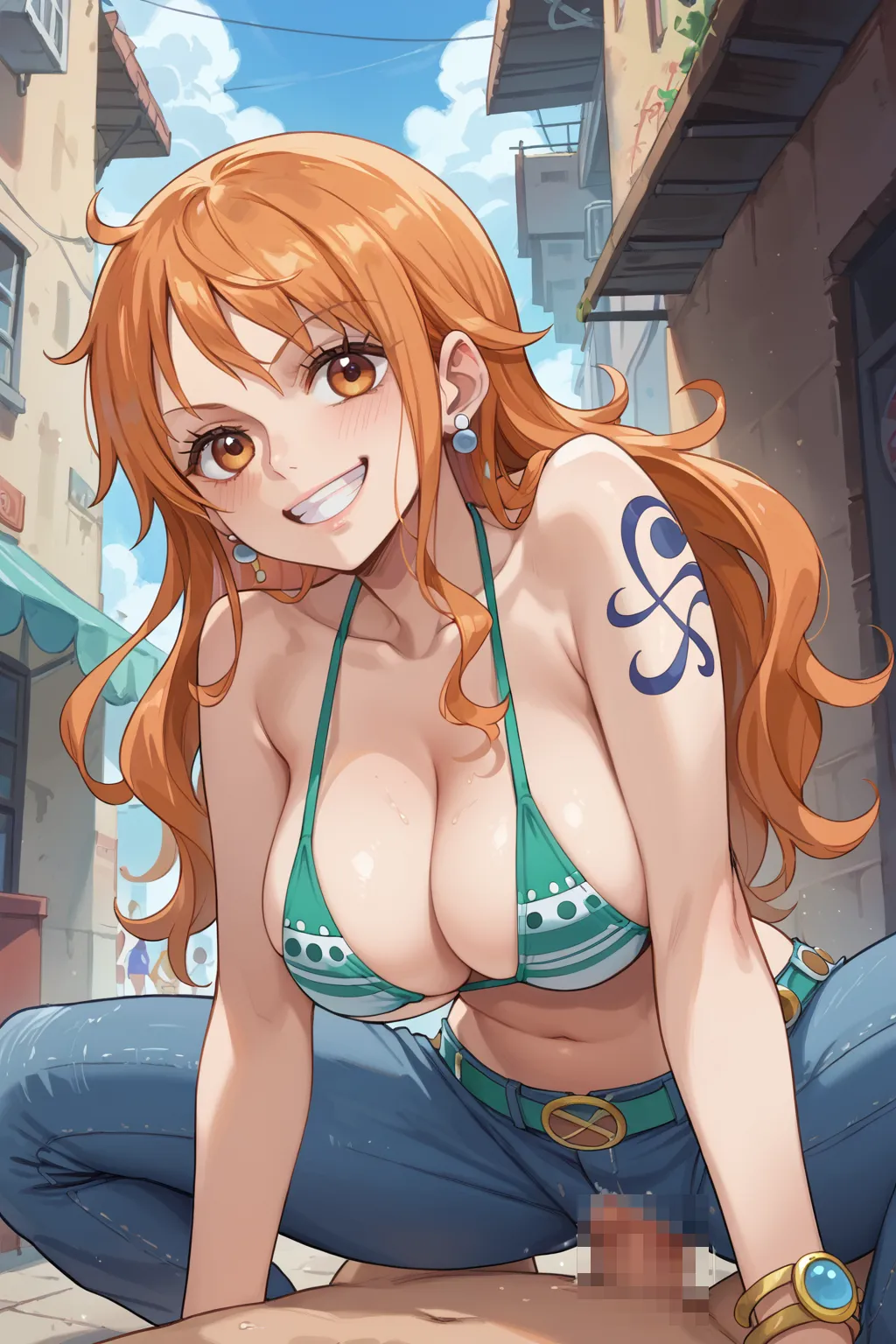 人気漫画・アニメのワンピースに登場するナミのAIエロ画像をH度増し増しで500枚まとめ！(7ページ目)の26枚目の画像です。