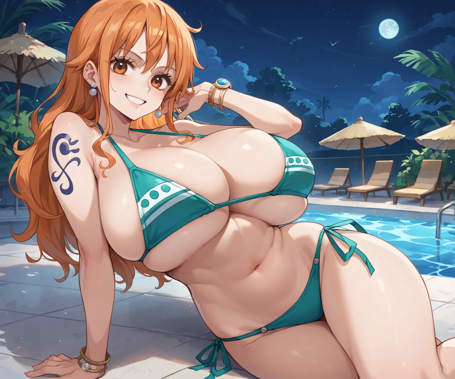 人気漫画・アニメのワンピースに登場するナミのAIエロ画像をH度増し増しで500枚まとめ！(8ページ目)の4枚目の画像です。