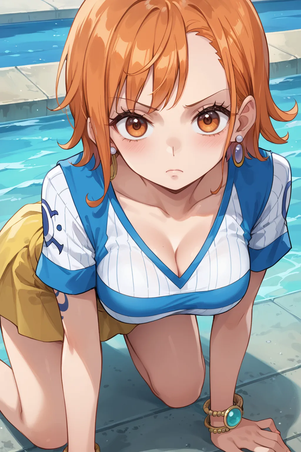 人気漫画・アニメのワンピースに登場するナミのAIエロ画像をH度増し増しで500枚まとめ！(8ページ目)の7枚目の画像です。