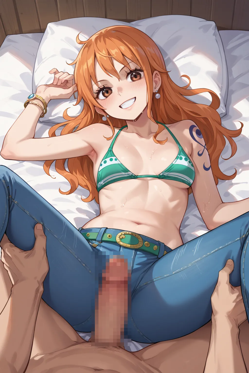 人気漫画・アニメのワンピースに登場するナミのAIエロ画像をH度増し増しで500枚まとめ！(8ページ目)の14枚目の画像です。