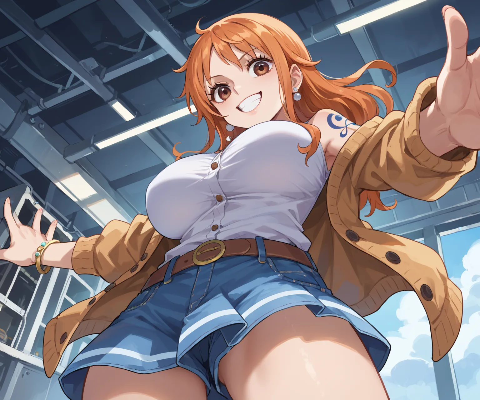 人気漫画・アニメのワンピースに登場するナミのAIエロ画像をH度増し増しで500枚まとめ！(9ページ目)の3枚目の画像です。