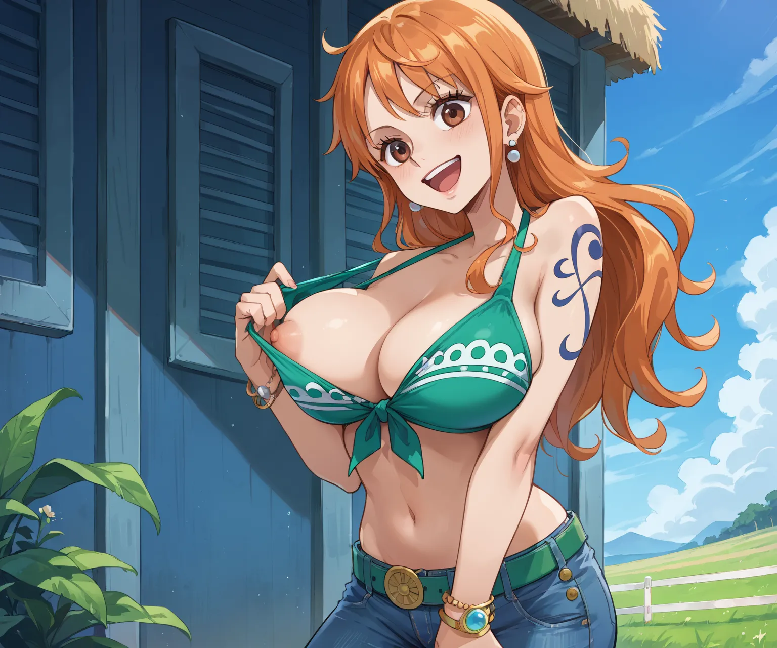 人気漫画・アニメのワンピースに登場するナミのAIエロ画像をH度増し増しで500枚まとめ！(10ページ目)の21枚目の画像です。