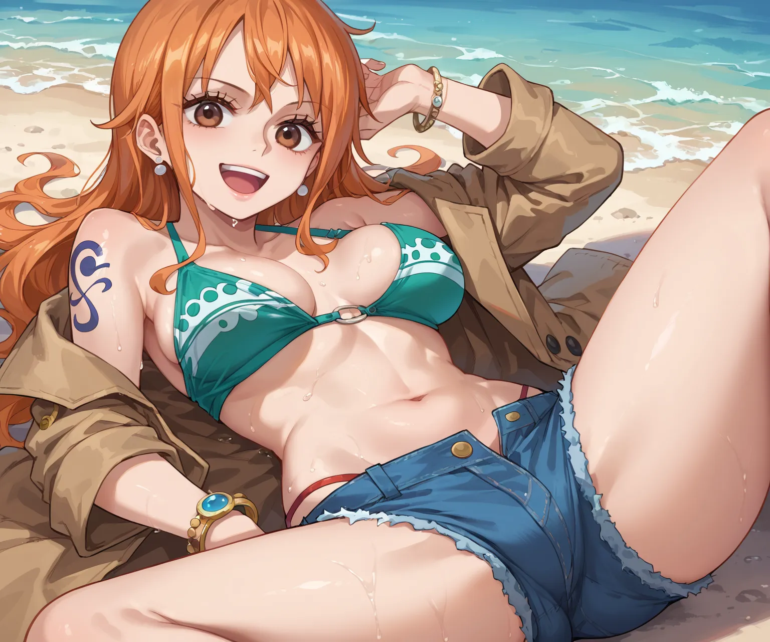 人気漫画・アニメのワンピースに登場するナミのAIエロ画像をH度増し増しで500枚まとめ！(10ページ目)の34枚目の画像です。