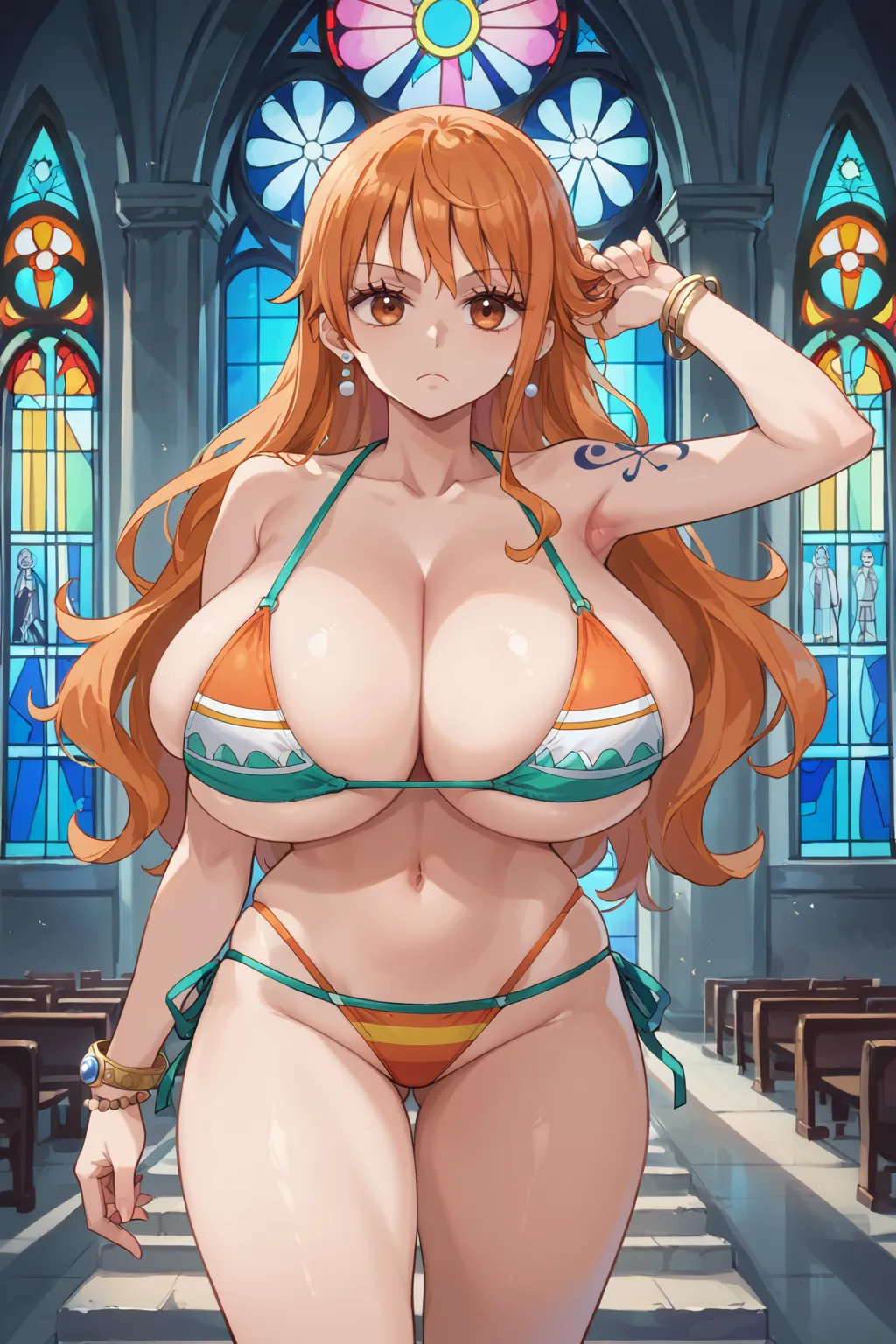 人気漫画・アニメのワンピースに登場するナミのAIエロ画像をH度増し増しで500枚まとめ！(10ページ目)の39枚目の画像です。