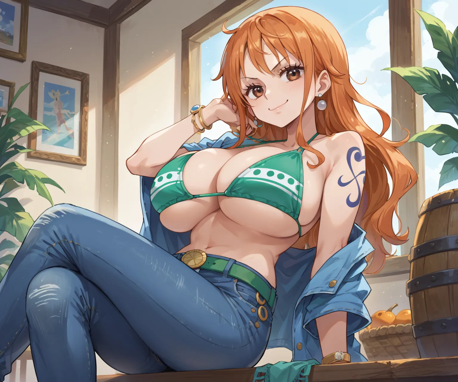 人気漫画・アニメのワンピースに登場するナミのAIエロ画像をH度増し増しで500枚まとめ！(11ページ目)の14枚目の画像です。