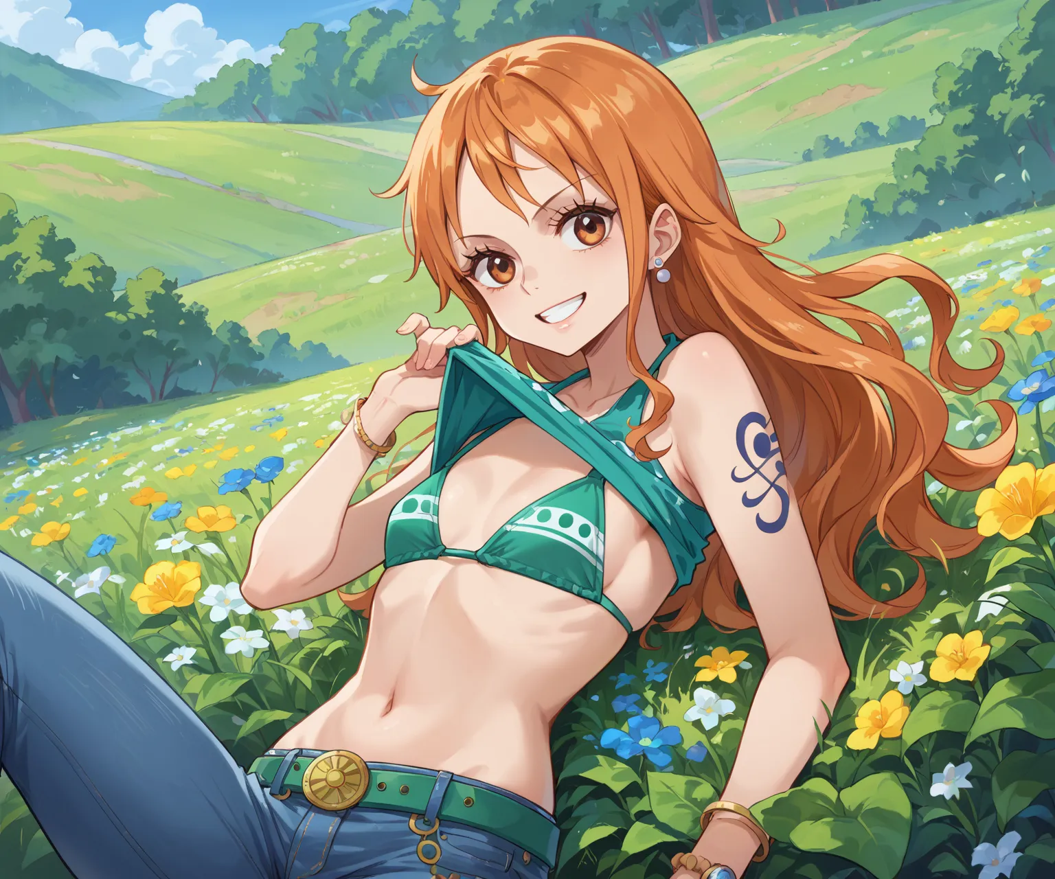 人気漫画・アニメのワンピースに登場するナミのAIエロ画像をH度増し増しで500枚まとめ！(11ページ目)の20枚目の画像です。