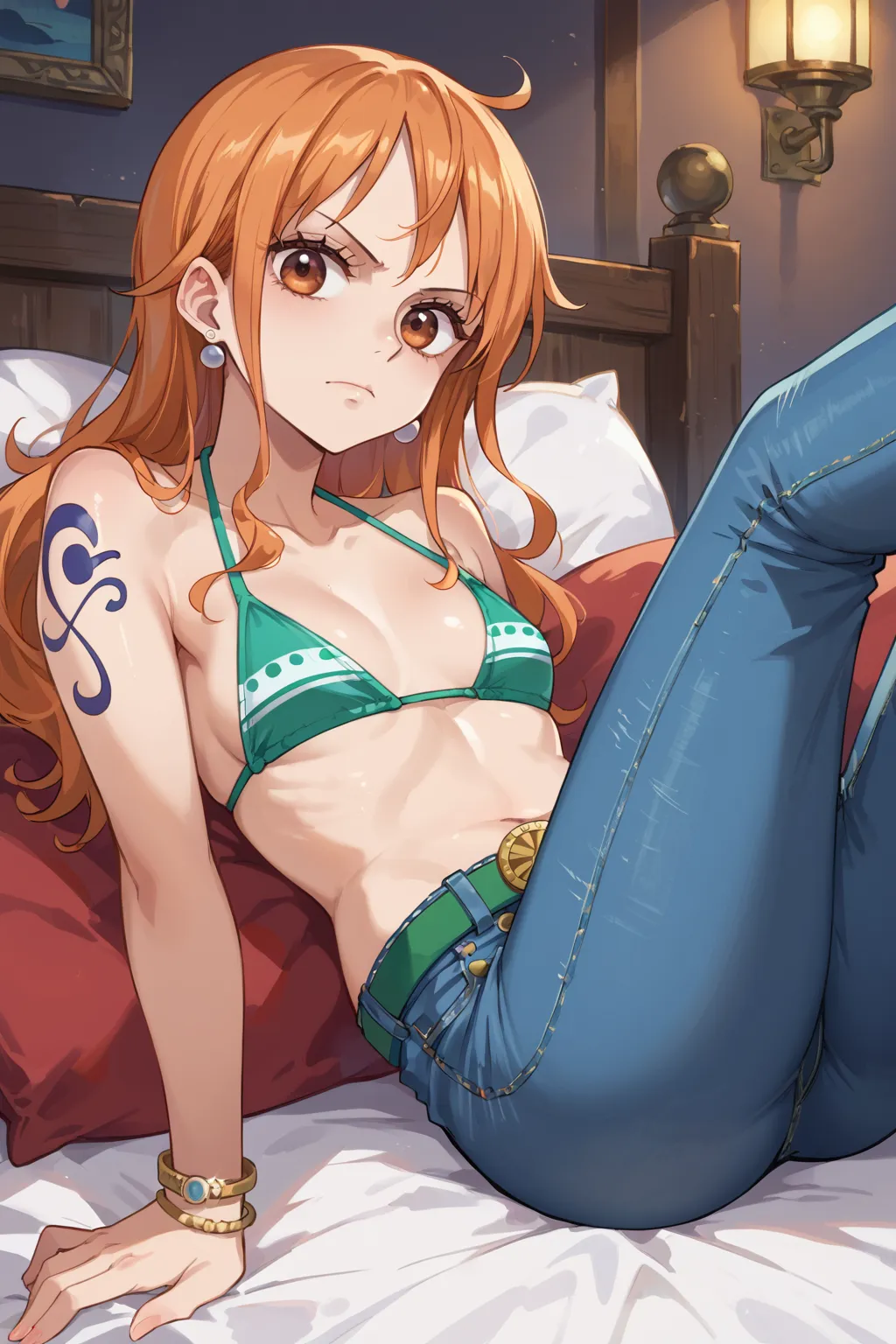 人気漫画・アニメのワンピースに登場するナミのAIエロ画像をH度増し増しで500枚まとめ！(11ページ目)の33枚目の画像です。
