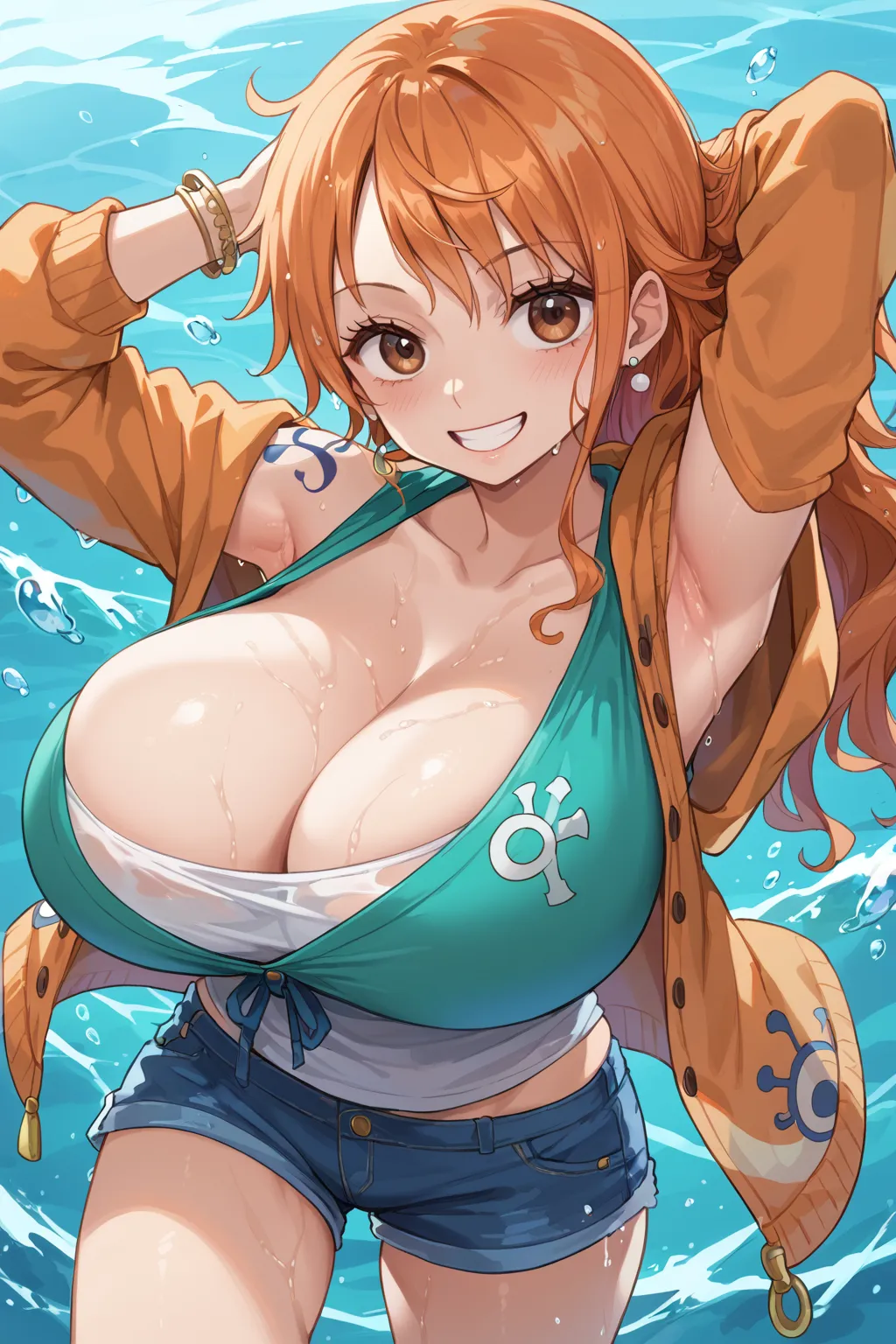 人気漫画・アニメのワンピースに登場するナミのAIエロ画像をH度増し増しで500枚まとめ！(12ページ目)の3枚目の画像です。