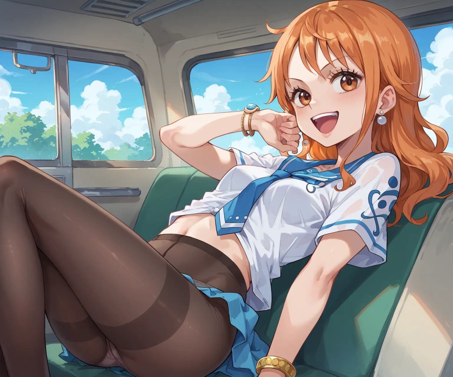 人気漫画・アニメのワンピースに登場するナミのAIエロ画像をH度増し増しで500枚まとめ！(12ページ目)の13枚目の画像です。