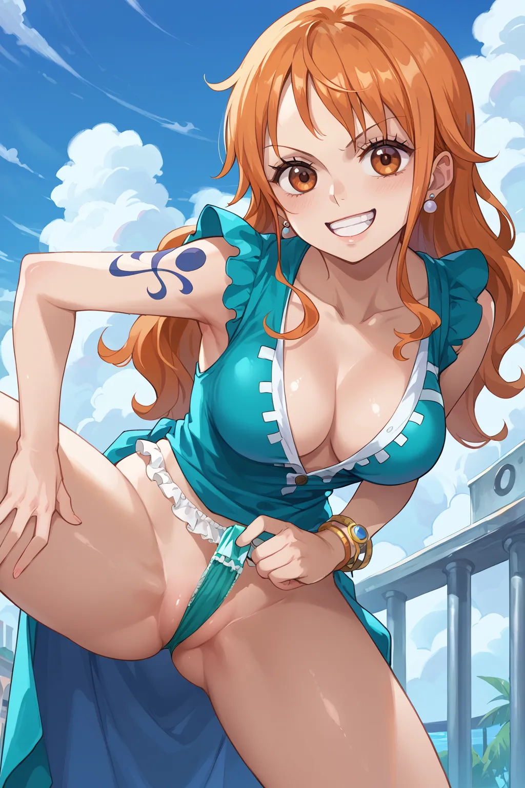 人気漫画・アニメのワンピースに登場するナミのAIエロ画像をH度増し増しで500枚まとめ！(13ページ目)の3枚目の画像です。