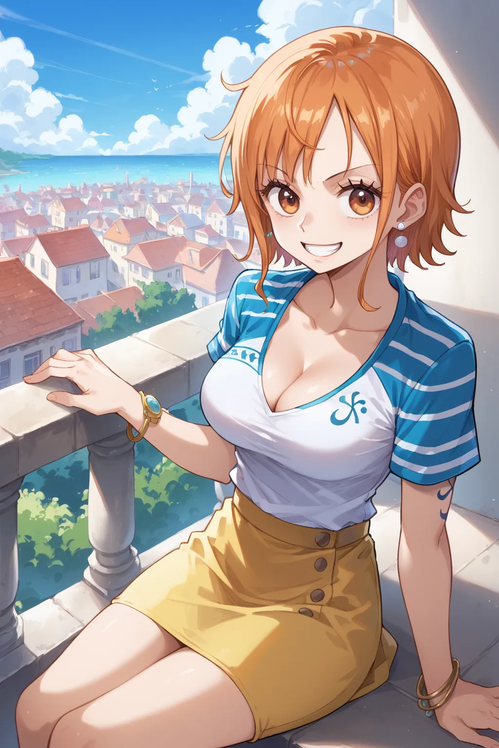 人気漫画・アニメのワンピースに登場するナミのAIエロ画像をH度増し増しで500枚まとめ！(13ページ目)の14枚目の画像です。