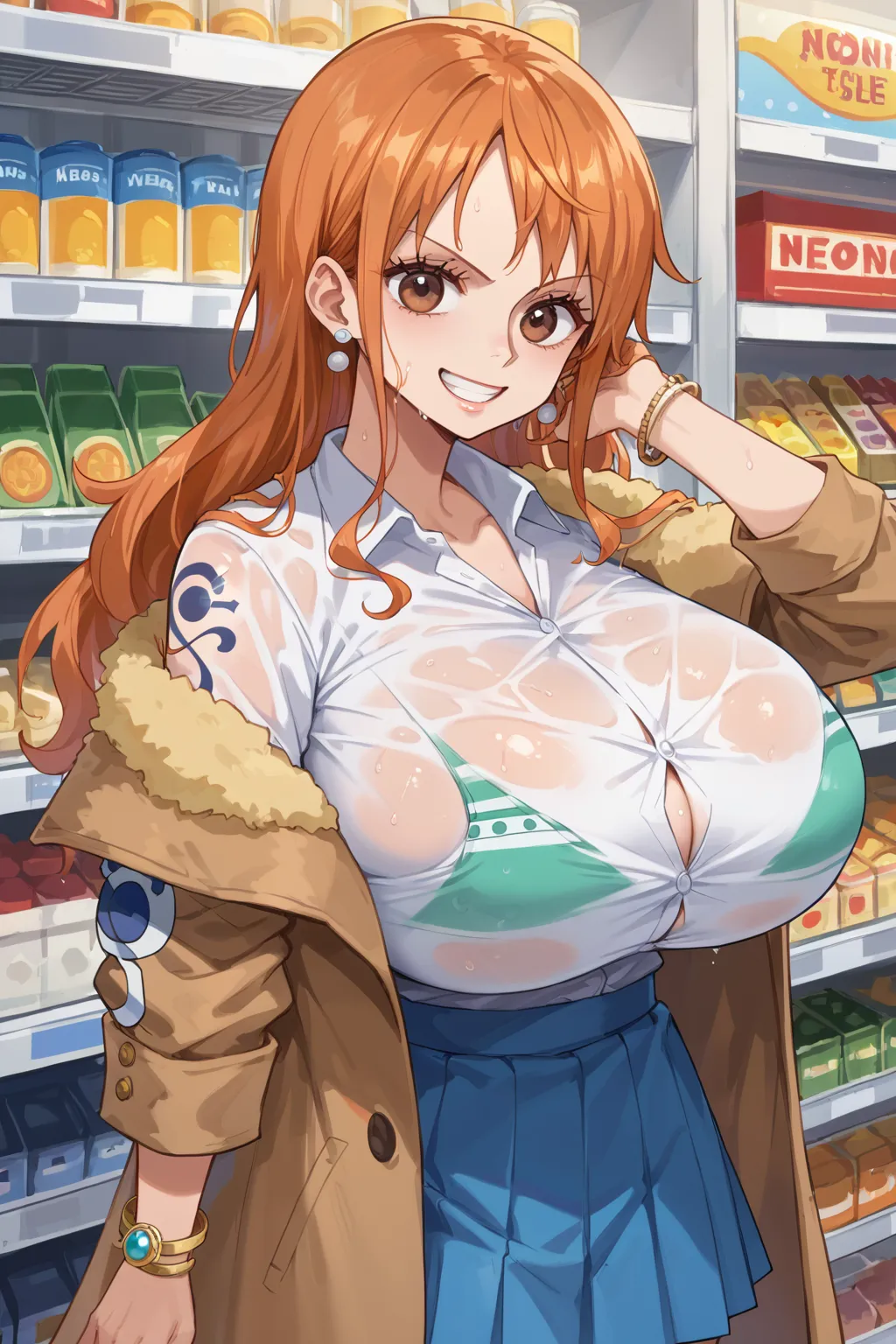 人気漫画・アニメのワンピースに登場するナミのAIエロ画像をH度増し増しで500枚まとめ！(3ページ目) 37번째 이미지입니다.