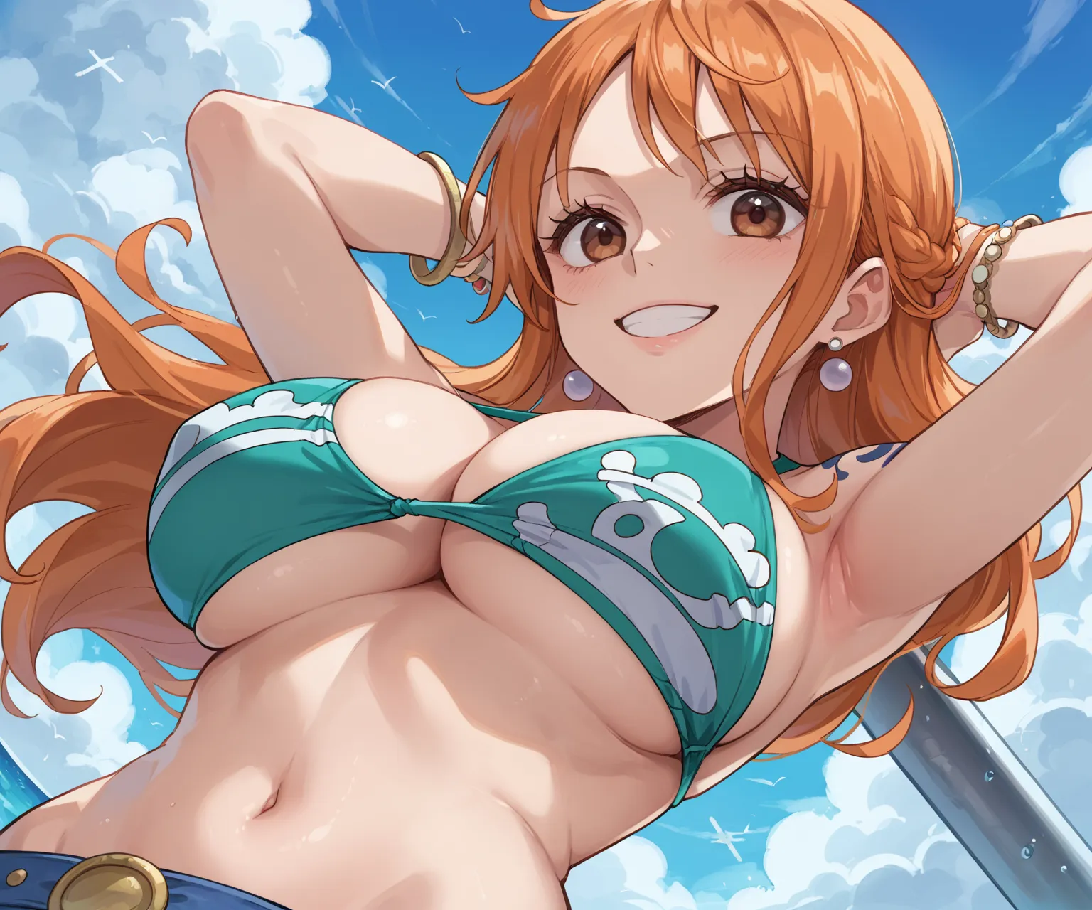 人気漫画・アニメのワンピースに登場するナミのAIエロ画像をH度増し増しで500枚まとめ！(4ページ目) 6번째 이미지입니다.