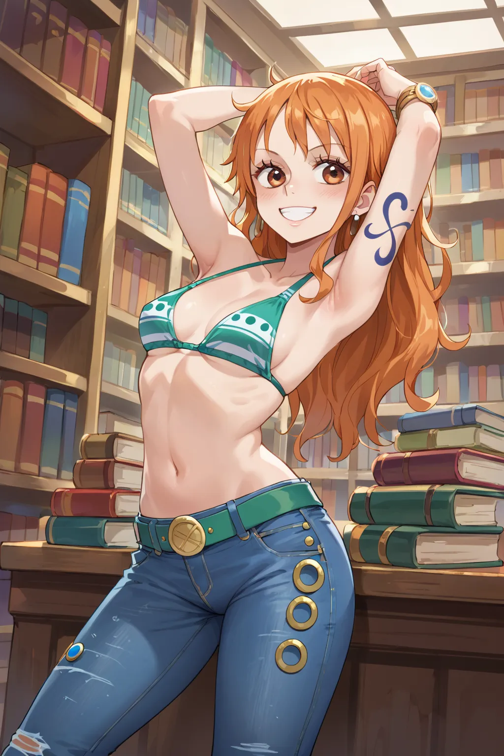 人気漫画・アニメのワンピースに登場するナミのAIエロ画像をH度増し増しで500枚まとめ！(5ページ目)の27枚目の画像です。