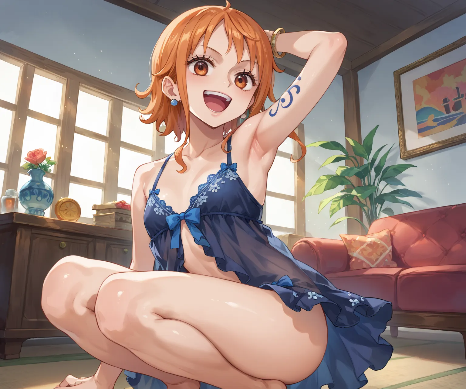 人気漫画・アニメのワンピースに登場するナミのAIエロ画像をH度増し増しで500枚まとめ！(5ページ目)の28枚目の画像です。