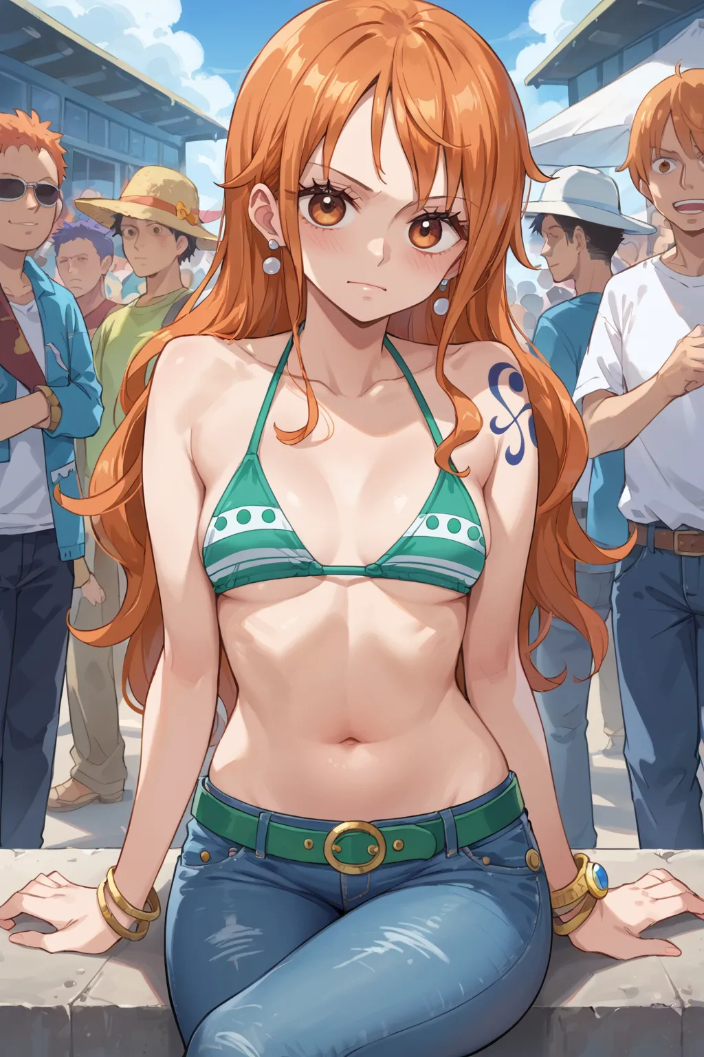 人気漫画・アニメのワンピースに登場するナミのAIエロ画像をH度増し増しで500枚まとめ！(5ページ目)の29枚目の画像です。