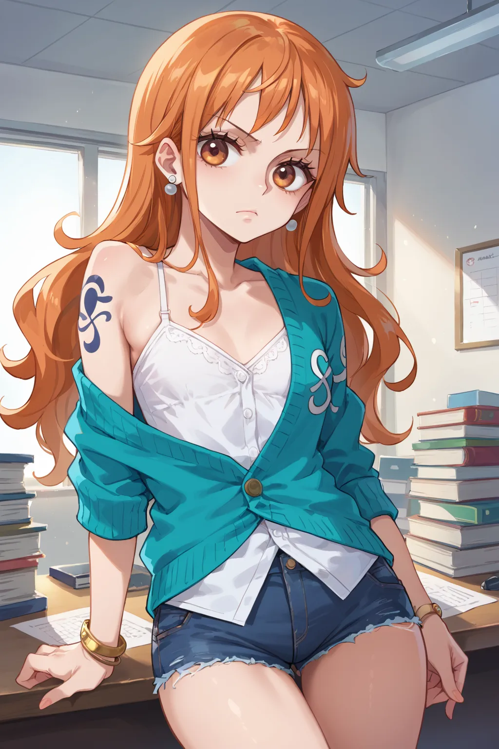 人気漫画・アニメのワンピースに登場するナミのAIエロ画像をH度増し増しで500枚まとめ！(5ページ目)の32枚目の画像です。
