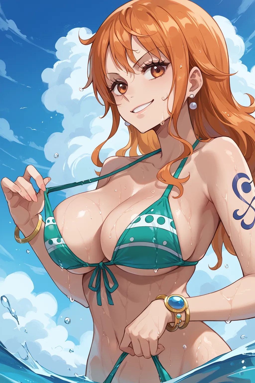 人気漫画・アニメのワンピースに登場するナミのAIエロ画像をH度増し増しで500枚まとめ！(6ページ目)の18枚目の画像です。