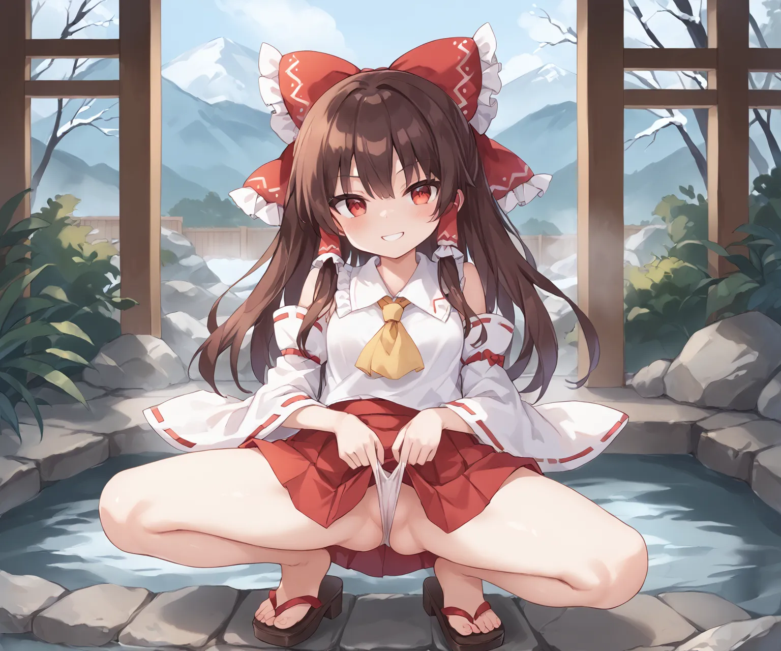 博麗神社巫女さんの博麗霊夢ちゃんAIイラストエロ画像400枚まとめ！の32枚目の画像です。