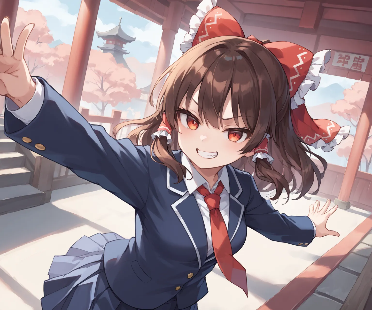 博麗神社巫女さんの博麗霊夢ちゃんAIイラストエロ画像400枚まとめ！の6枚目の画像です。