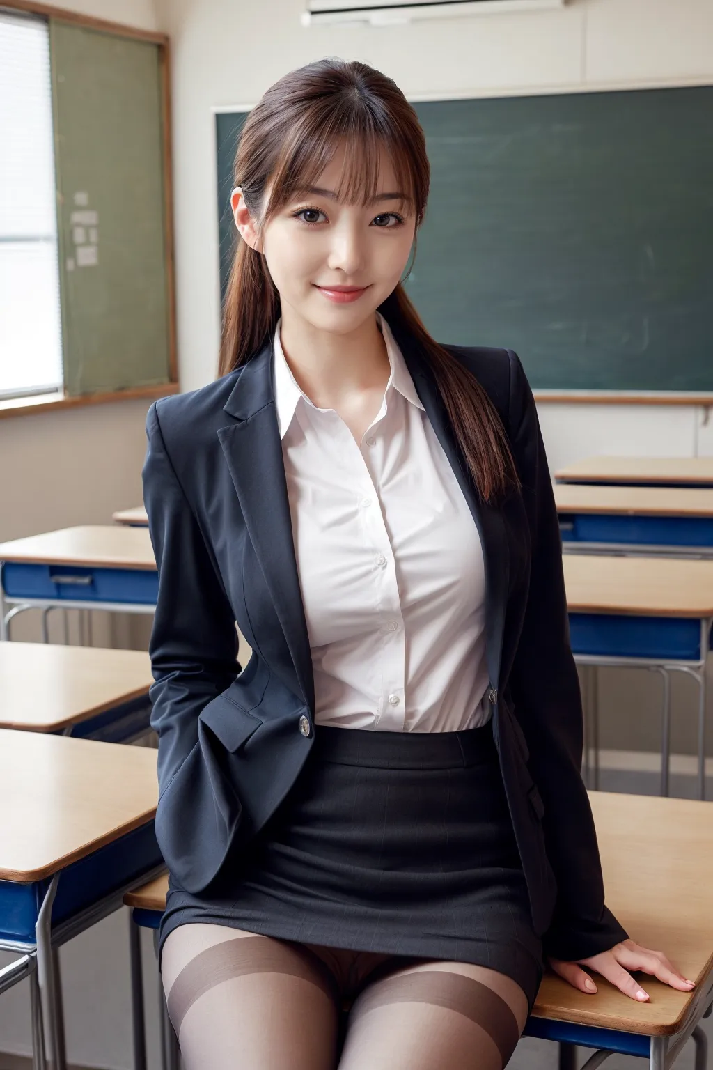 新しく赴任してきた真面目そうな先生が実はセクシーで超変態！？エロさが爆発なAI画像345枚まとめ！(6ページ目)の29枚目の画像です。