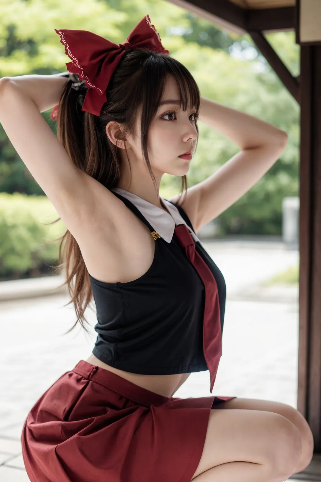 可愛い美少女たちが霊夢ちゃんのコスプレをしてくれたAIエロ画像303枚まとめ！(3ページ目)の15枚目の画像です。