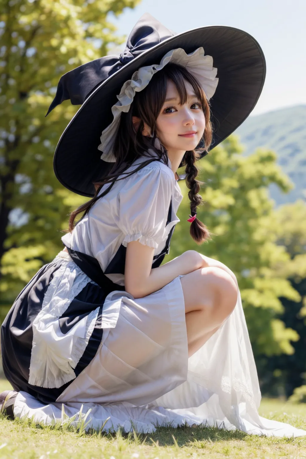 可愛い美少女たちが魔理沙ちゃんのコスプレをしてくれたAIエロ画像240枚まとめ！(4ページ目)の19枚目の画像です。
