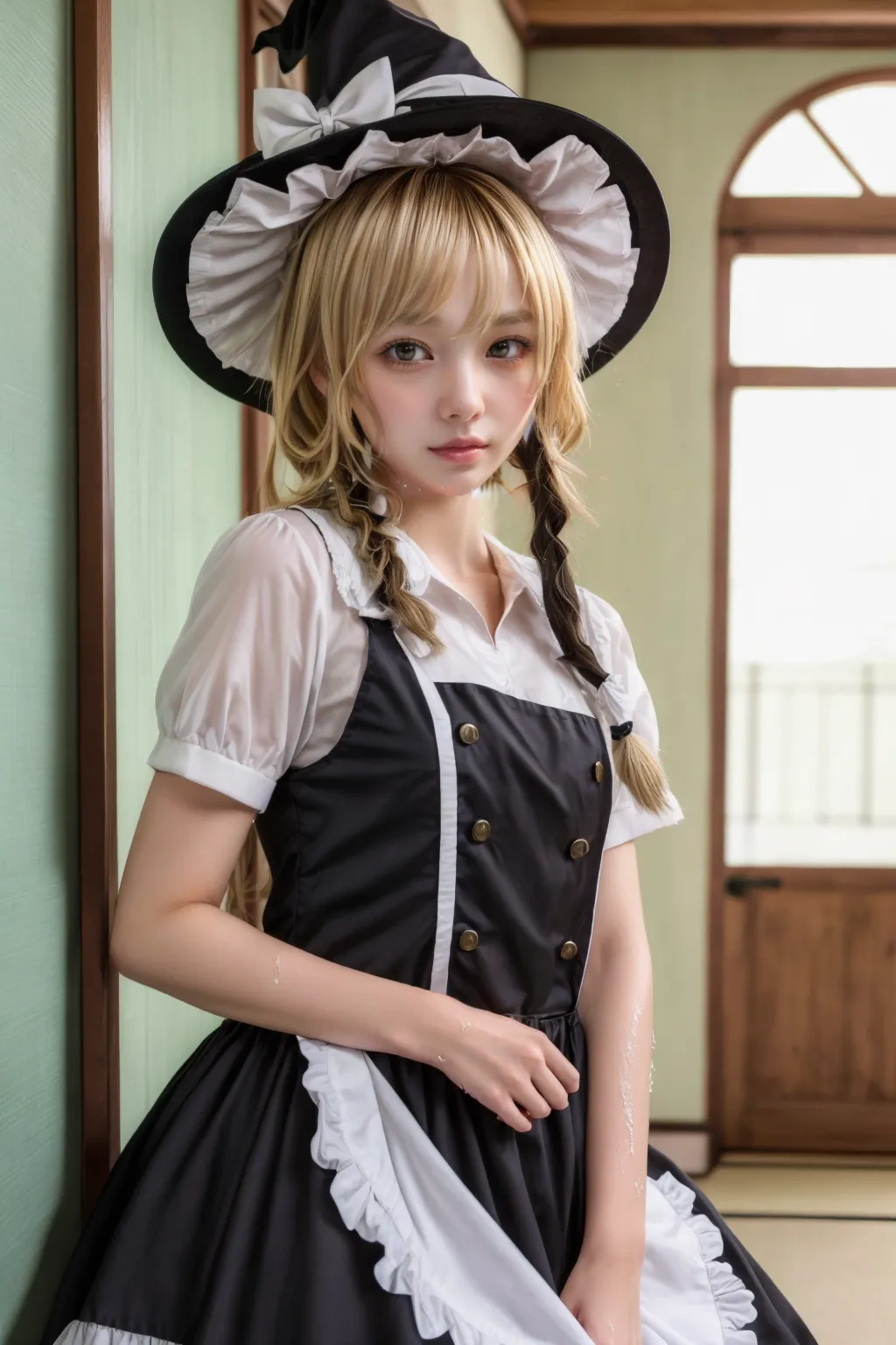 可愛い美少女たちが魔理沙ちゃんのコスプレをしてくれたAIエロ画像240枚まとめ！(4ページ目)の32枚目の画像です。